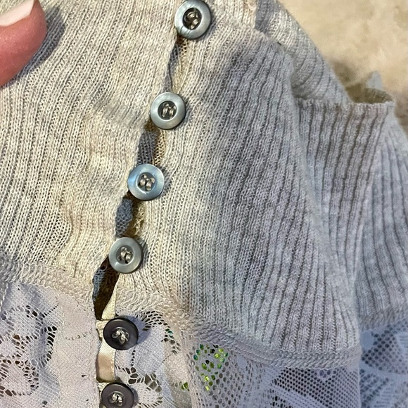 Free People Grey Lace Turtleneck - Picture 5 of 10